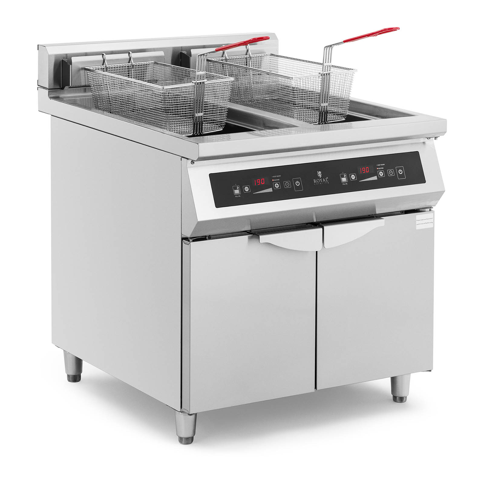 Inductiefriteuse - 2 x 30 L - 60 tot 190 °C - Royal Catering
