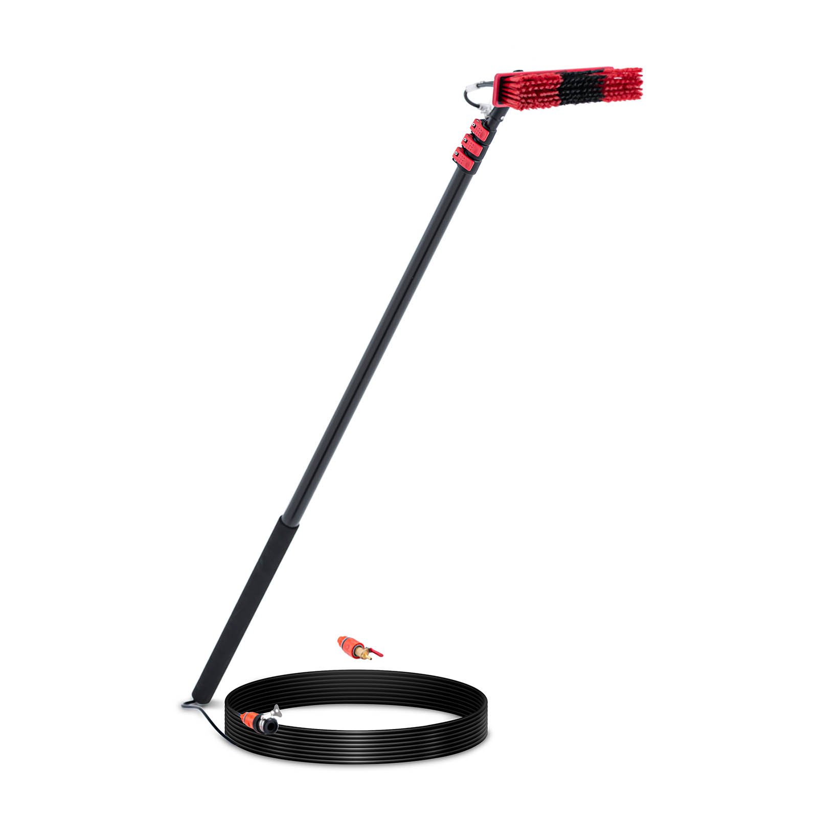 Telescopische wasborstel - met wateraansluiting - voor zonnepanelen en ramen - 1672 - 5486 mm