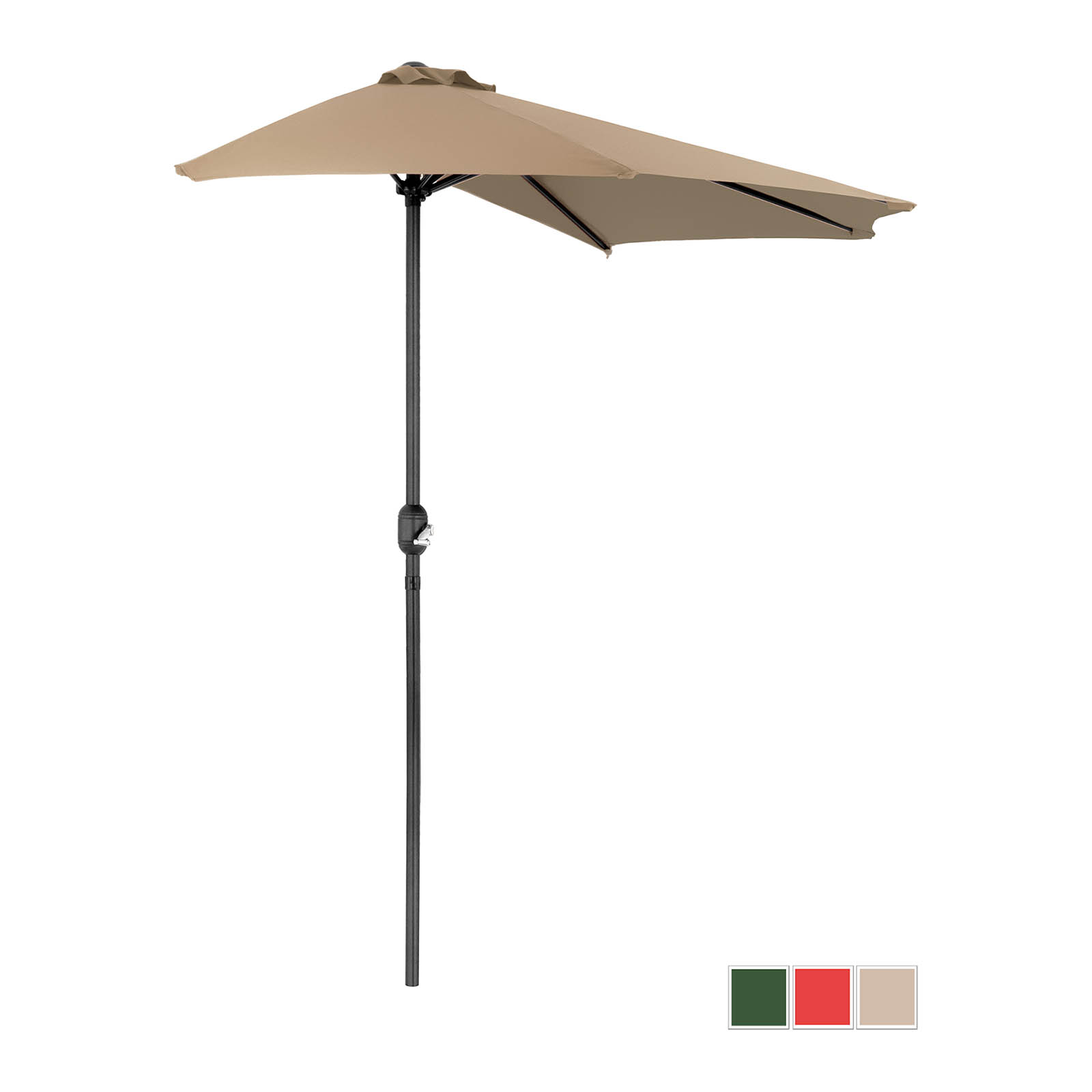 Halve parasol - Taupe - vijfhoekig - 270 x 135 cm