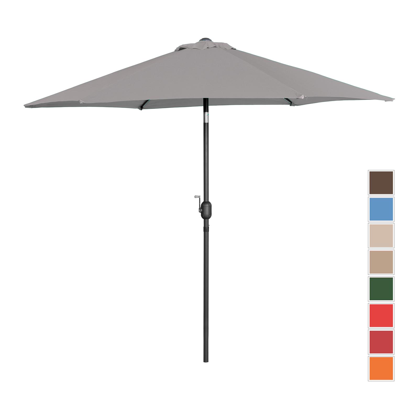 Tweedehands Parasol groot - donkergrijs - zeshoekig - Ø 270 cm - kantelbaar