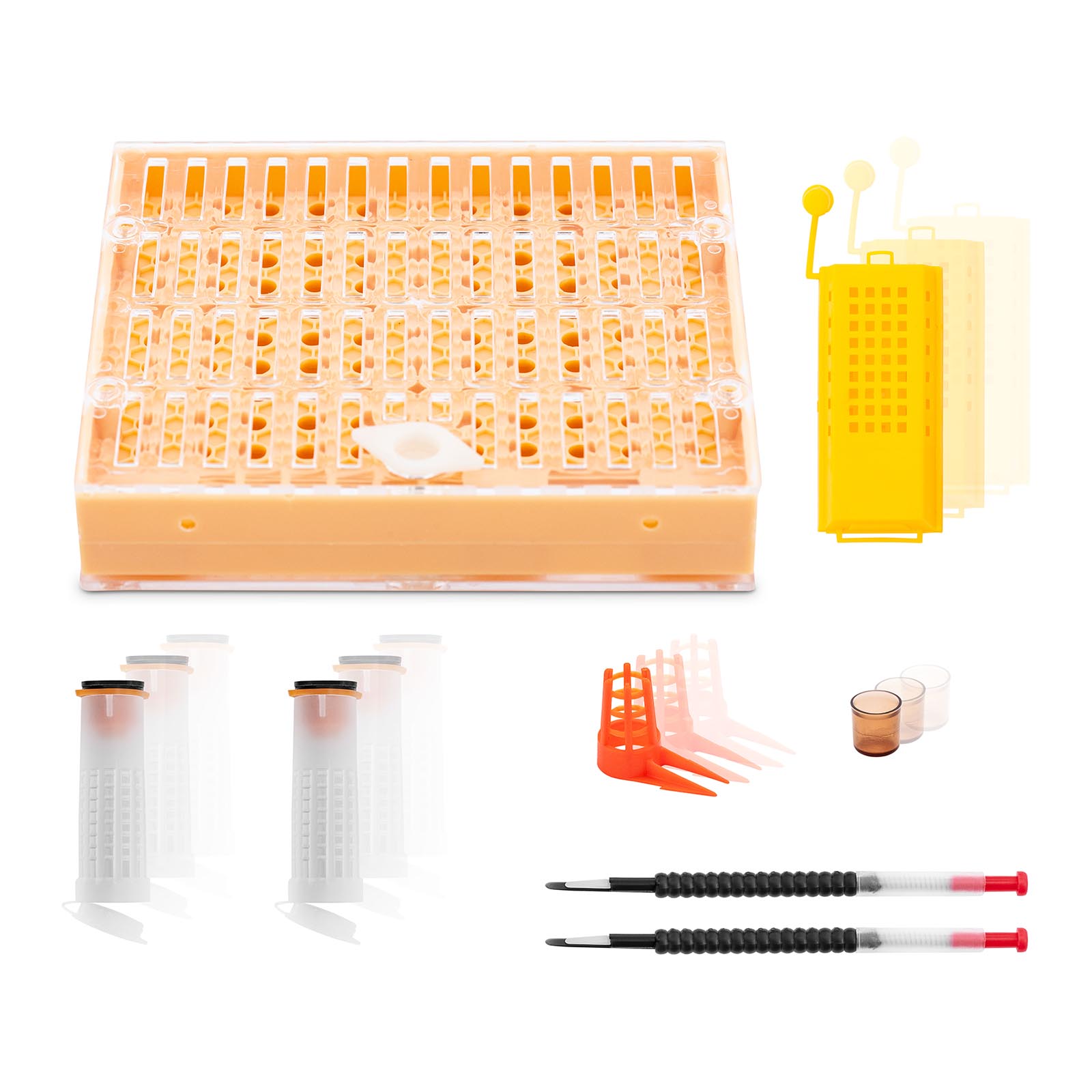 Bijenteelt Starter Kit - koninginnenopfok - 322-dlg - overbrenglepel - celbekers - broedcellen